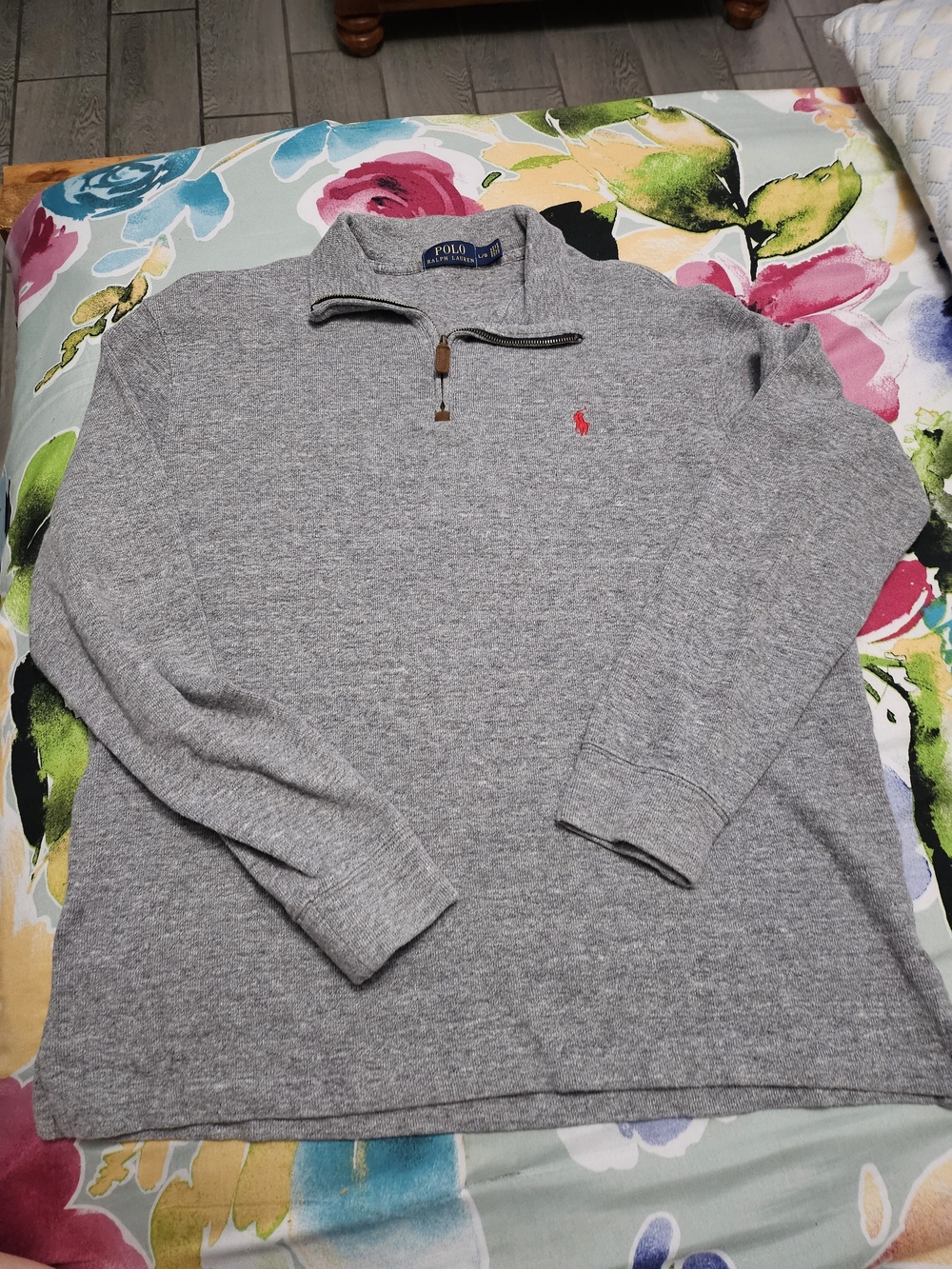 Polo by Ralph Lauren Men's Gray Quarter-Zip Sweater
